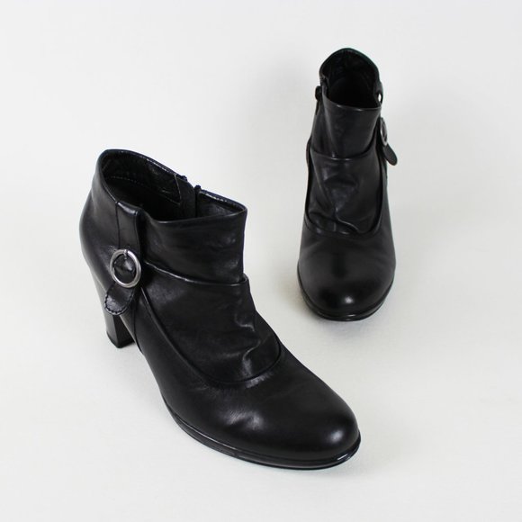 Remonte Dorndorf Black Faux Leather Ankle Boots - Picture 1 of 15